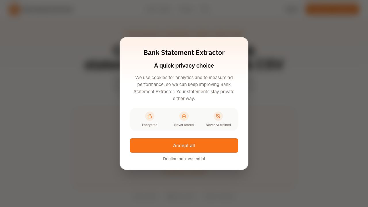 Bank Statement Extractor 网站截图