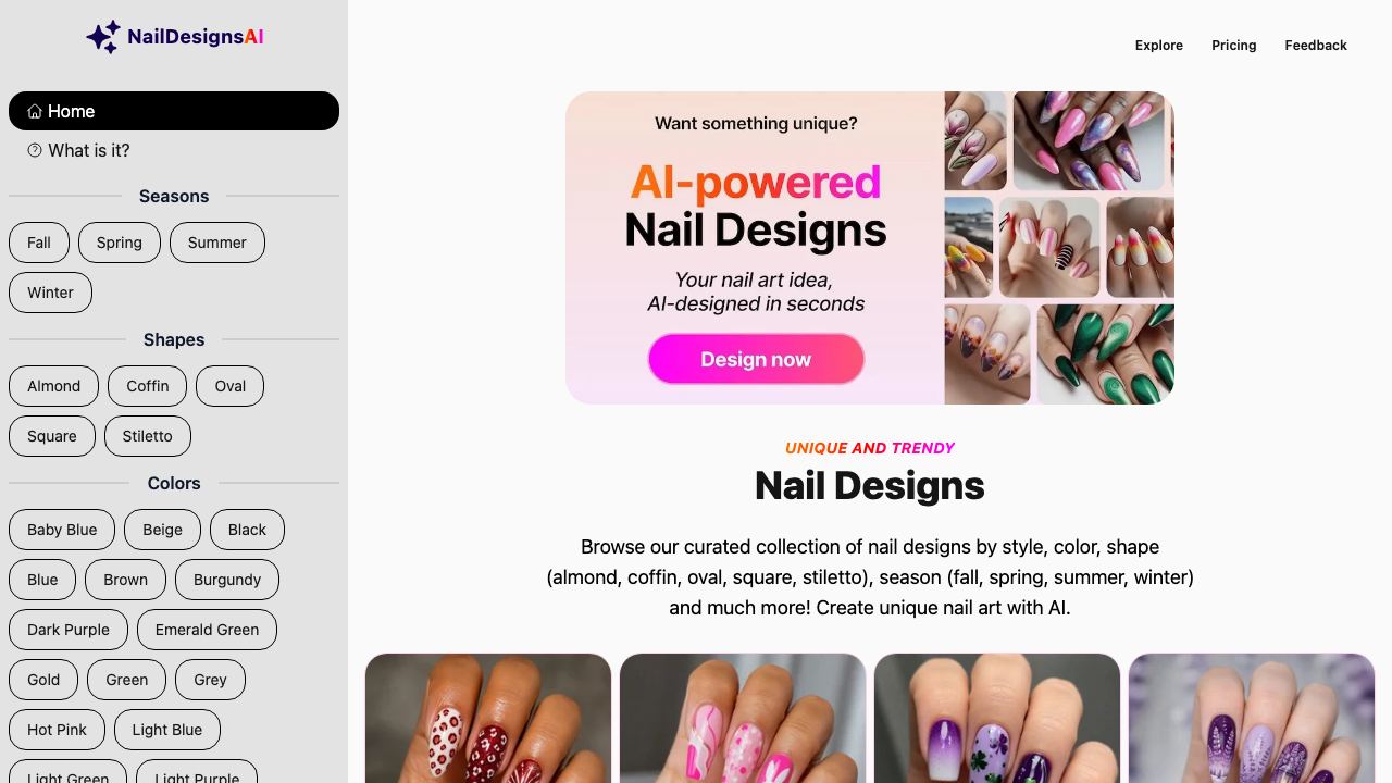 Nail Designs AI website screenshot