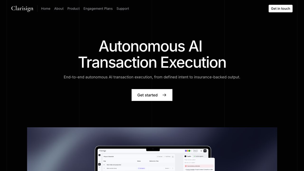 Clarisign website screenshot