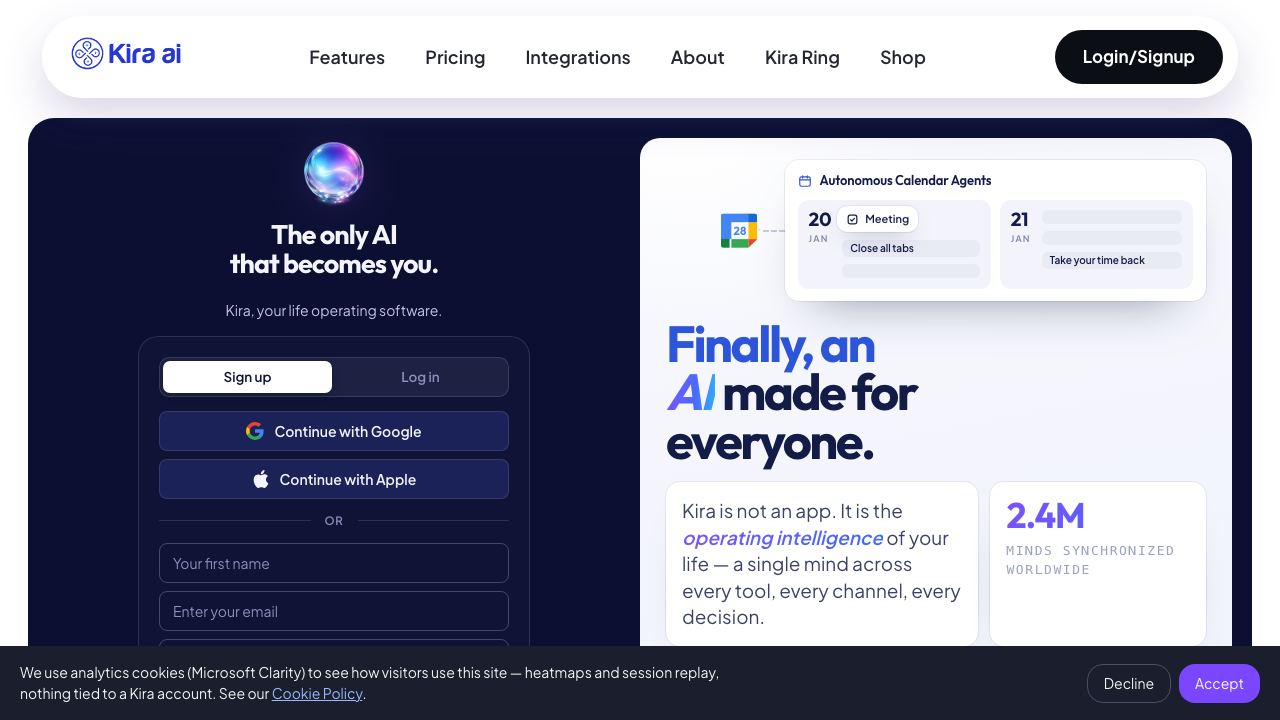 Kira Ai 网站截图