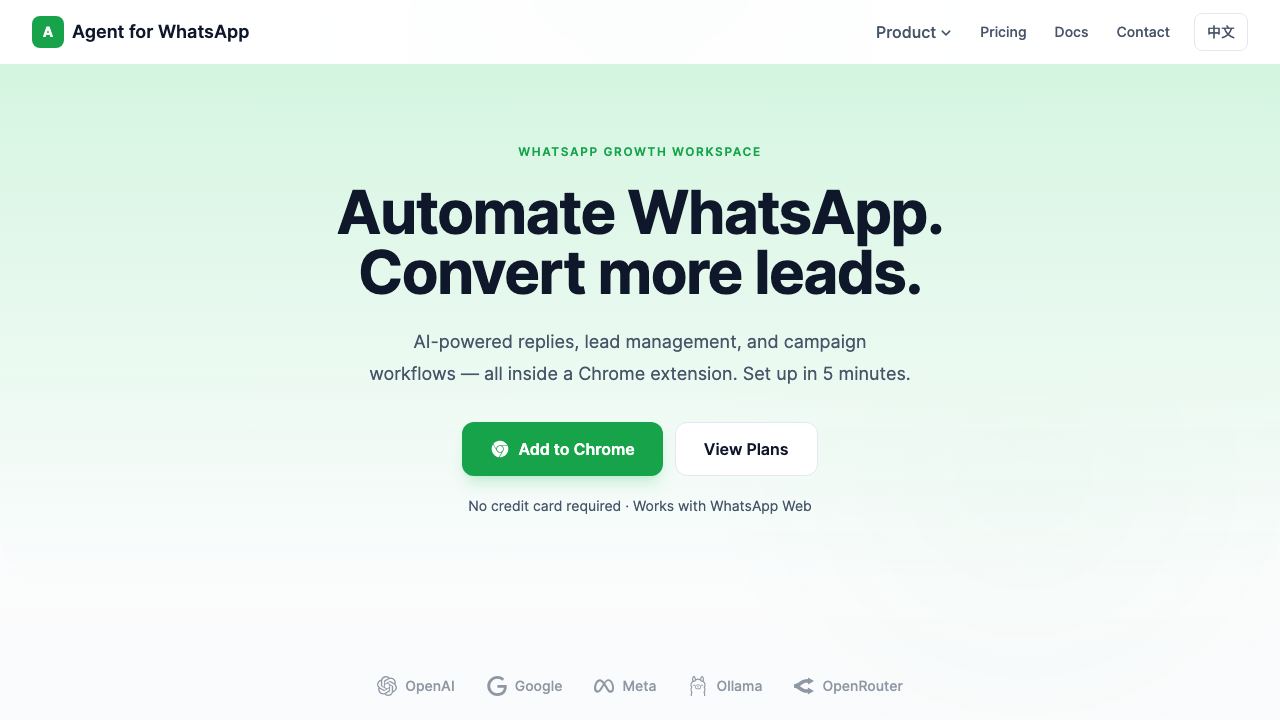 ChatGPT for WhatsApp 网站截图