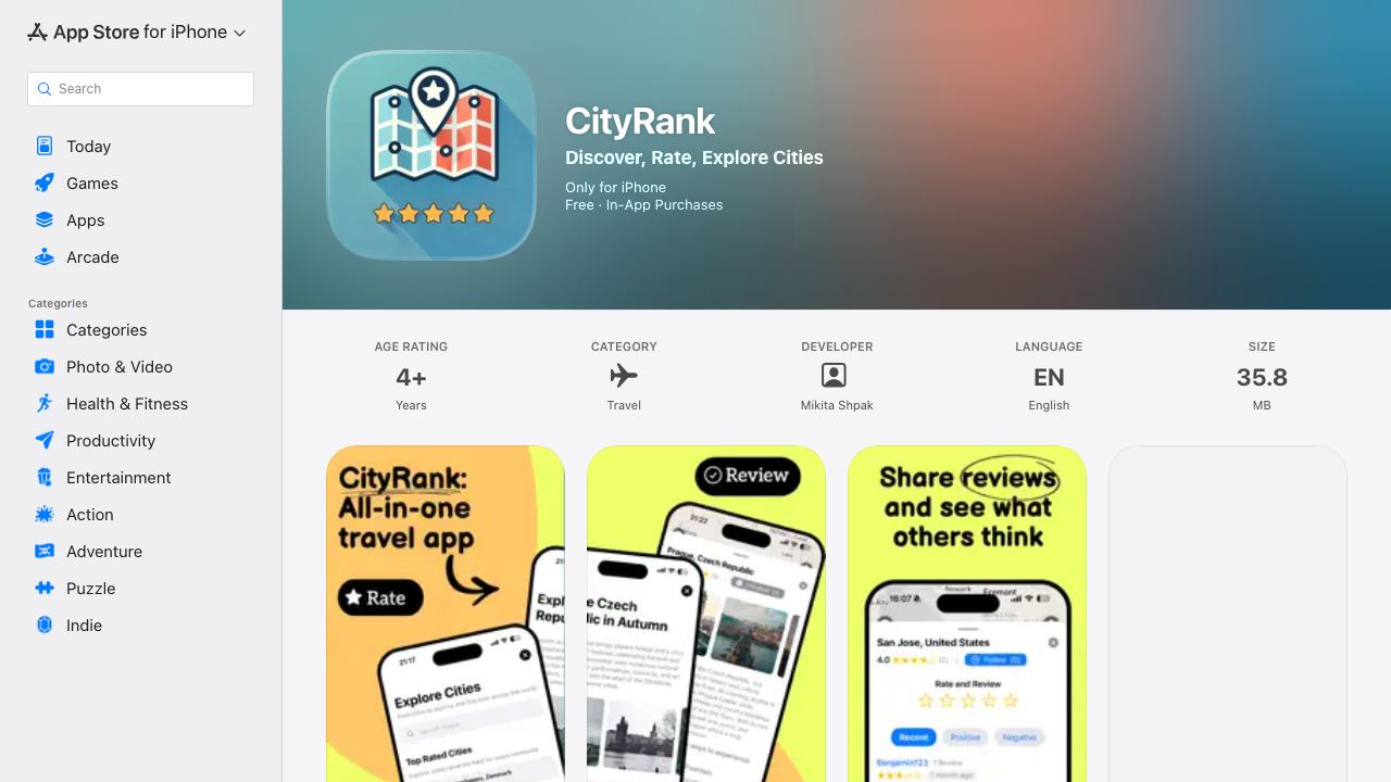 CityRank 网站截图