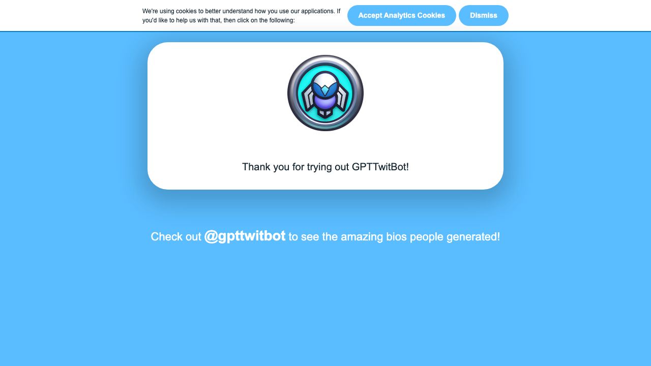 Gpt twit-bot website screenshot