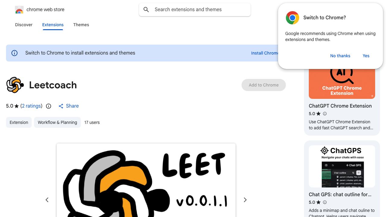 Leetcoach 网站截图