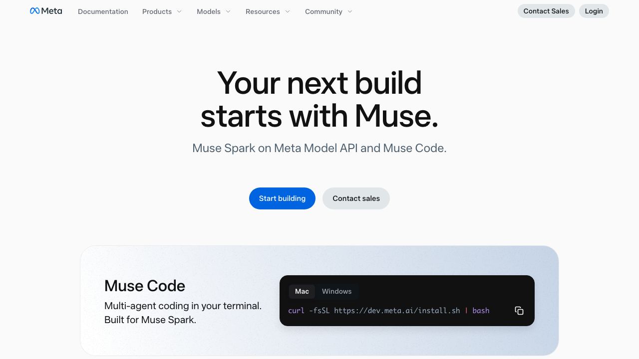 Llama website screenshot
