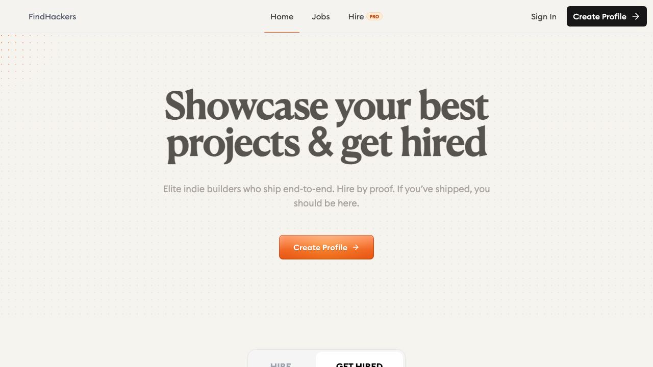 FindHackers website screenshot
