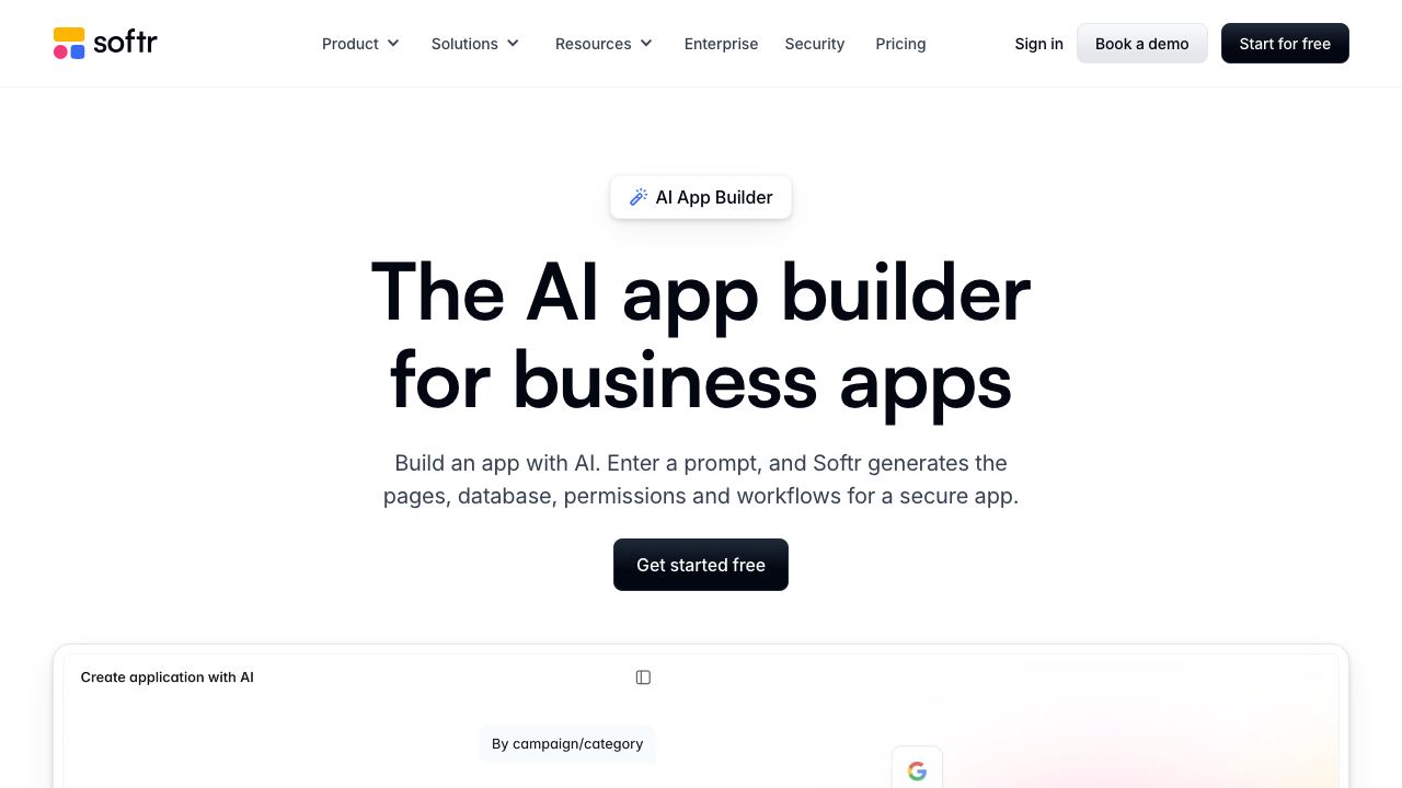 Softr AI 网站截图