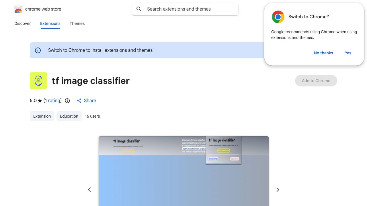 tf image classifier 网站截图