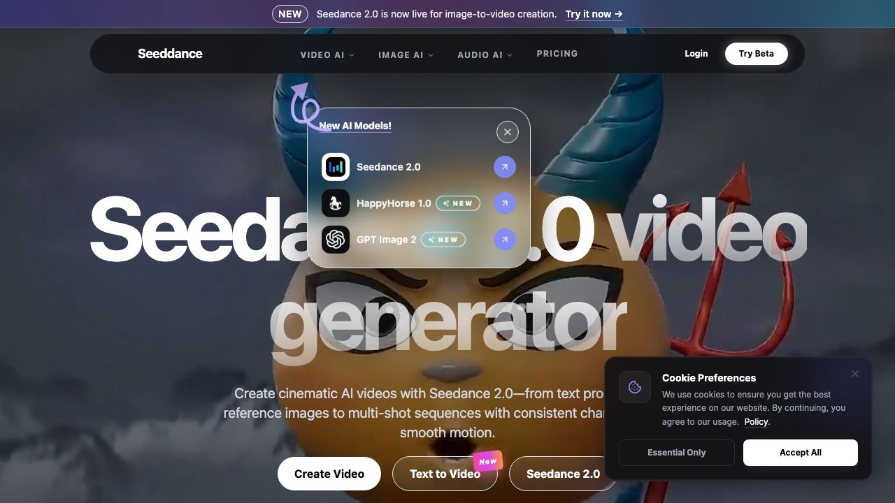 Seeddance-1 网站截图