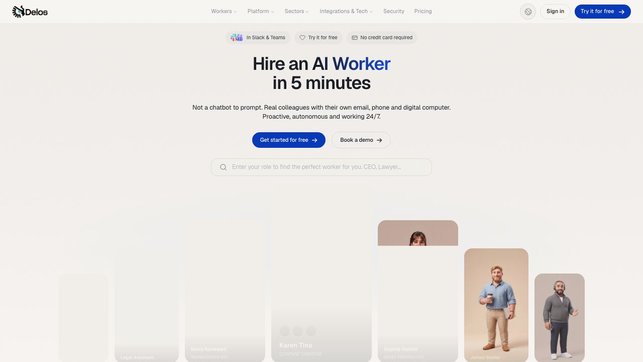 AI WORKERS - unlimited AI employees 网站截图