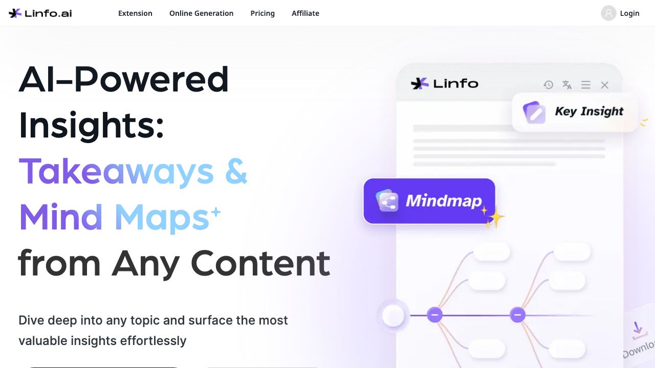 Linfo.ai 网站截图