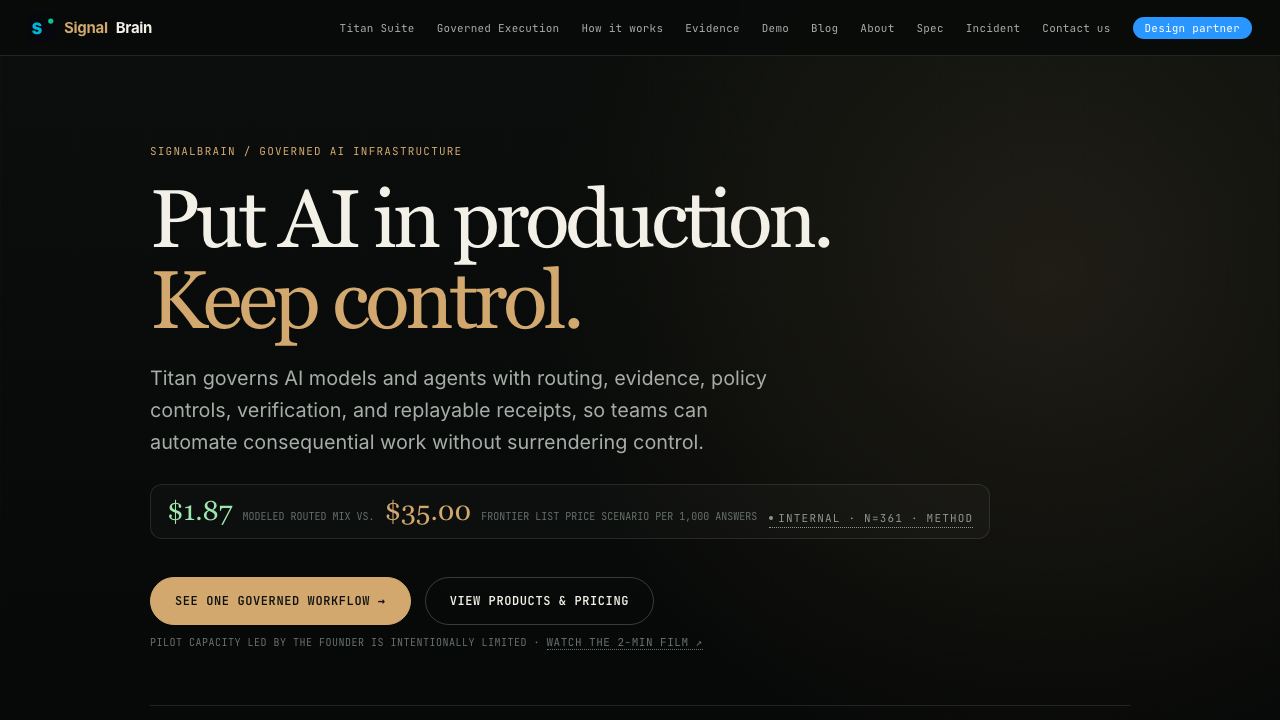 SignalBrain-OS website screenshot