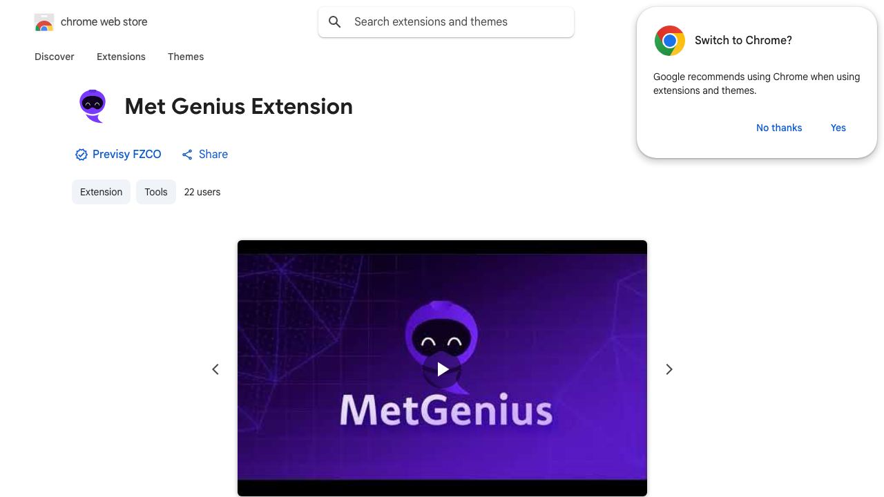 Met Genius Extension 网站截图