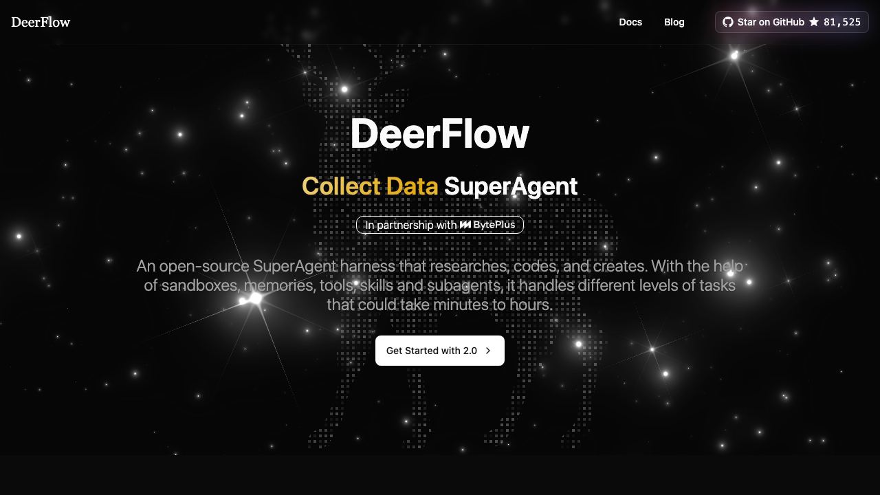 DeerFlow 网站截图