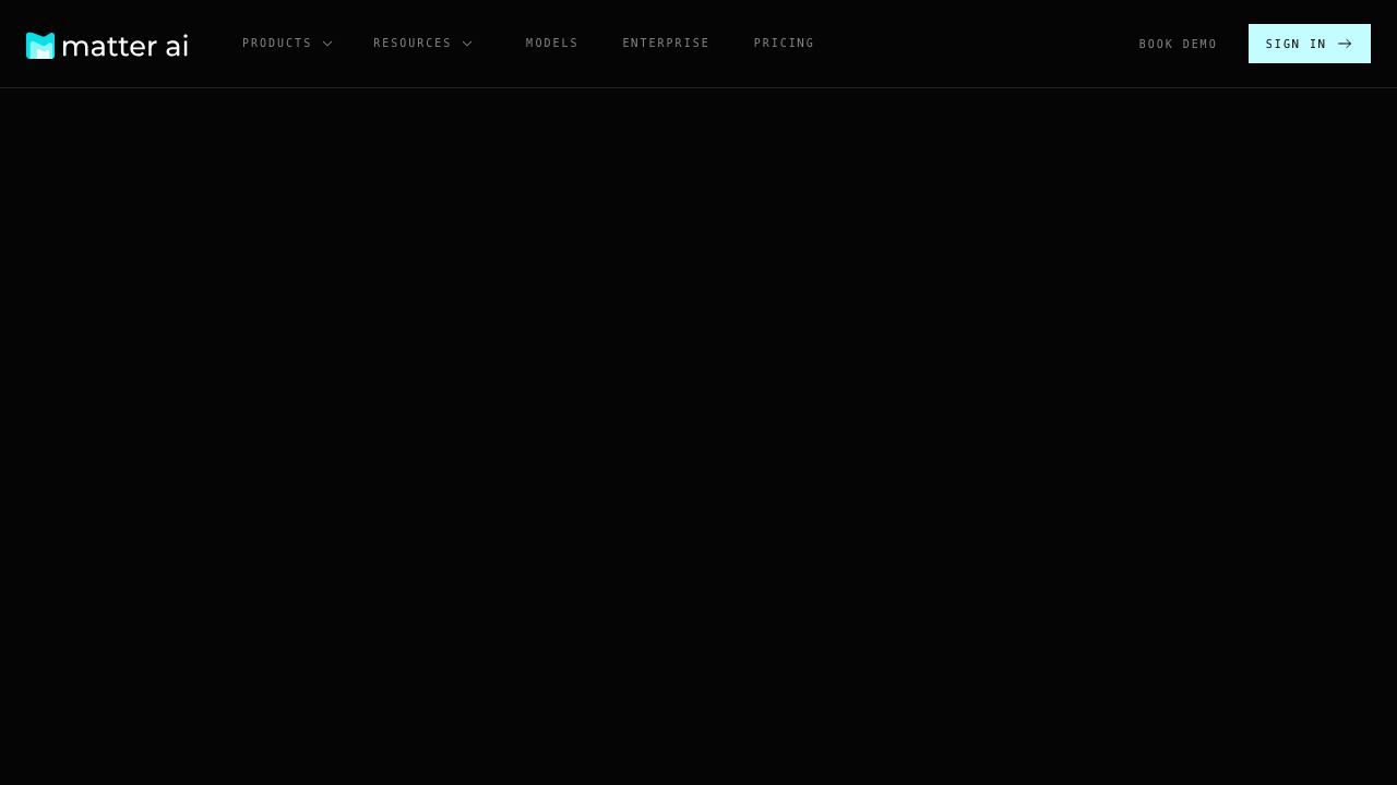 Matter AI website screenshot
