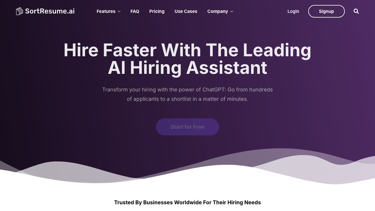 SortResume.ai website screenshot