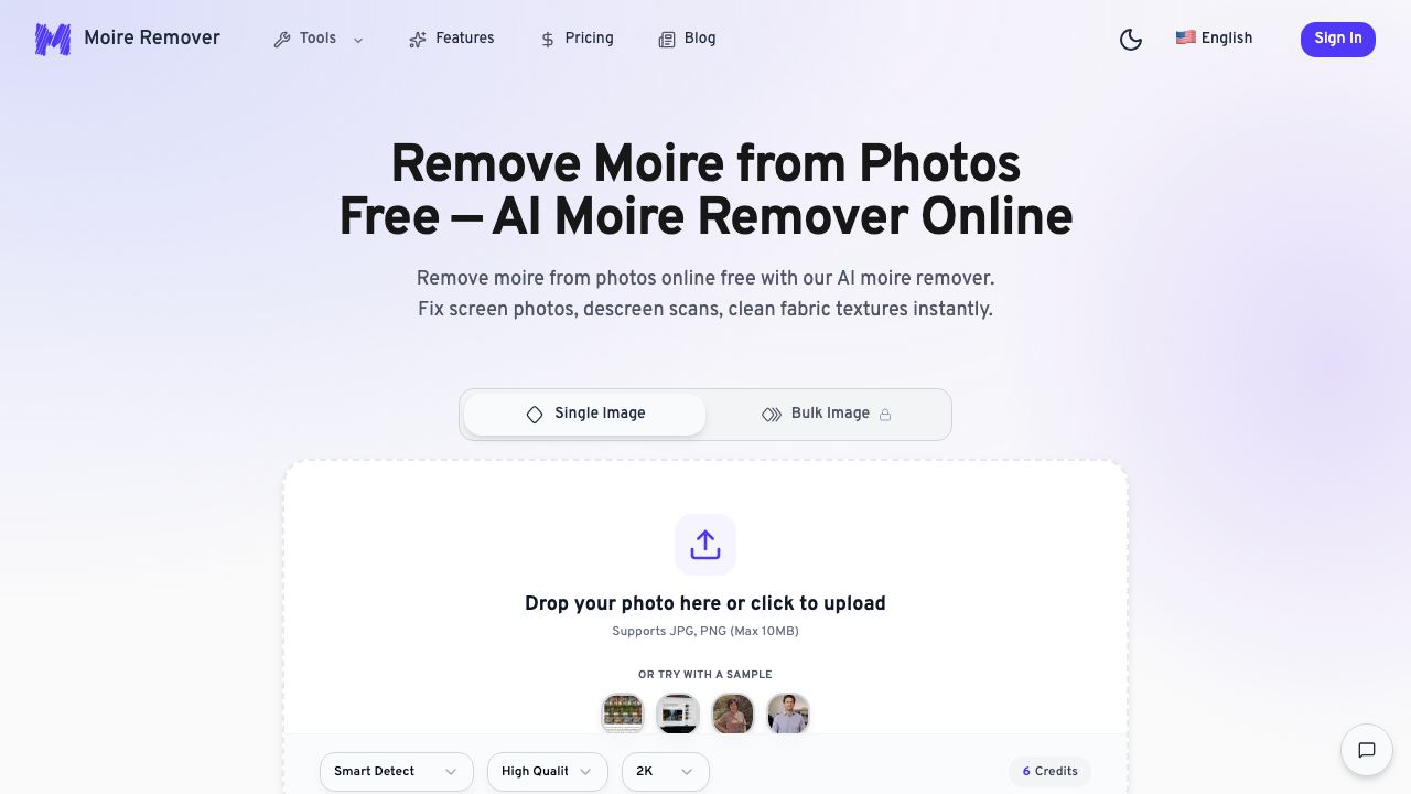 AI Moire Remover 网站截图