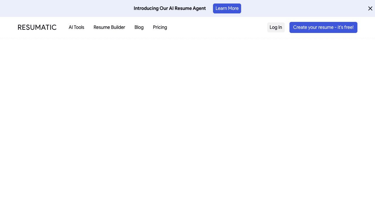 Resumatic website screenshot