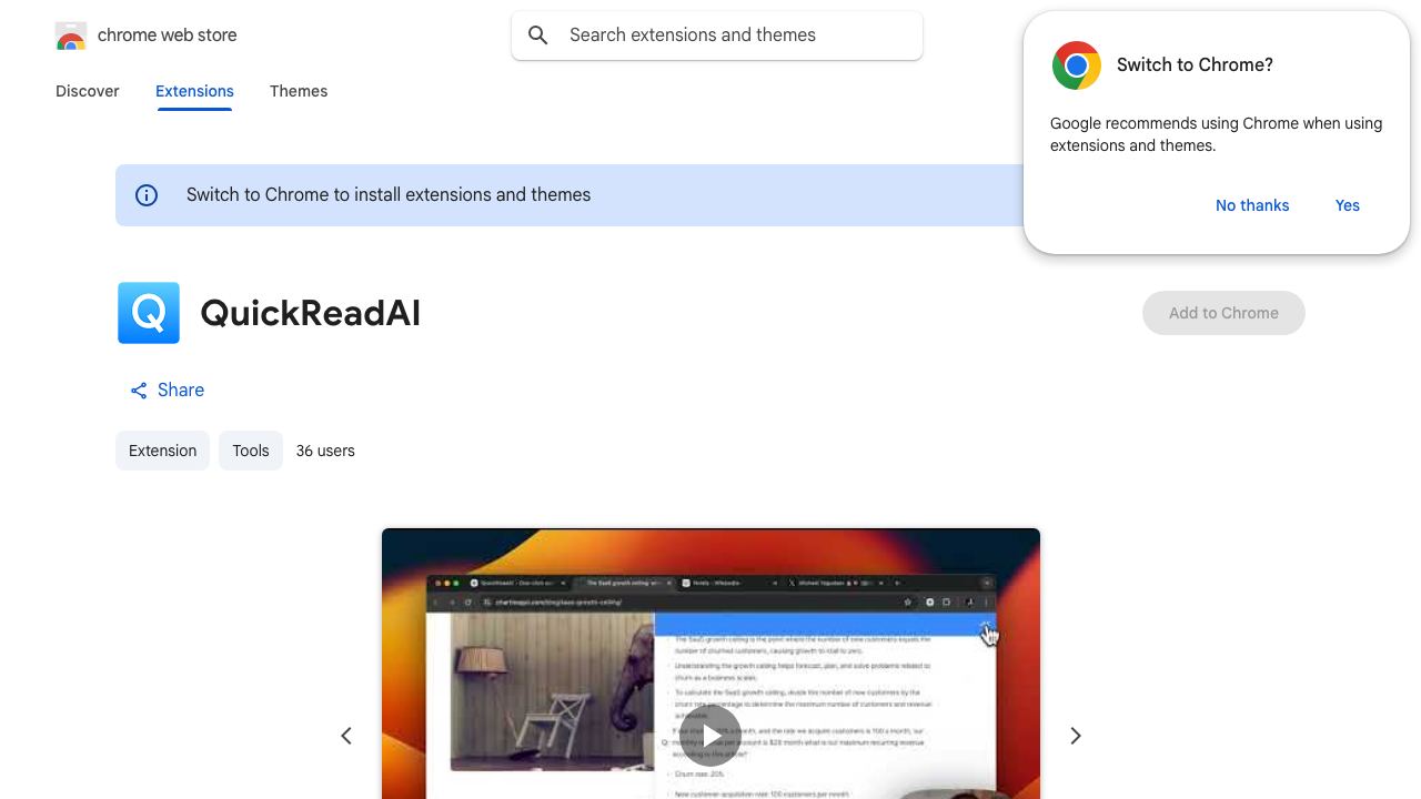 QuickReadAI website screenshot