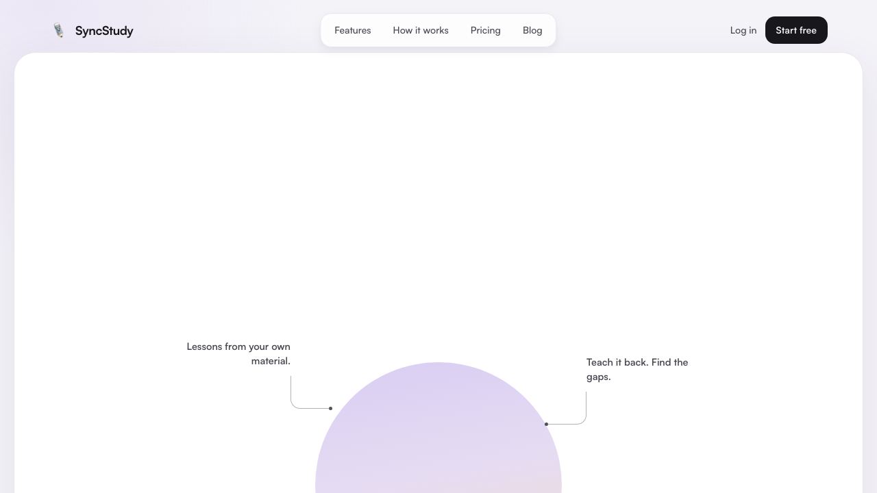 SyncStudy website screenshot