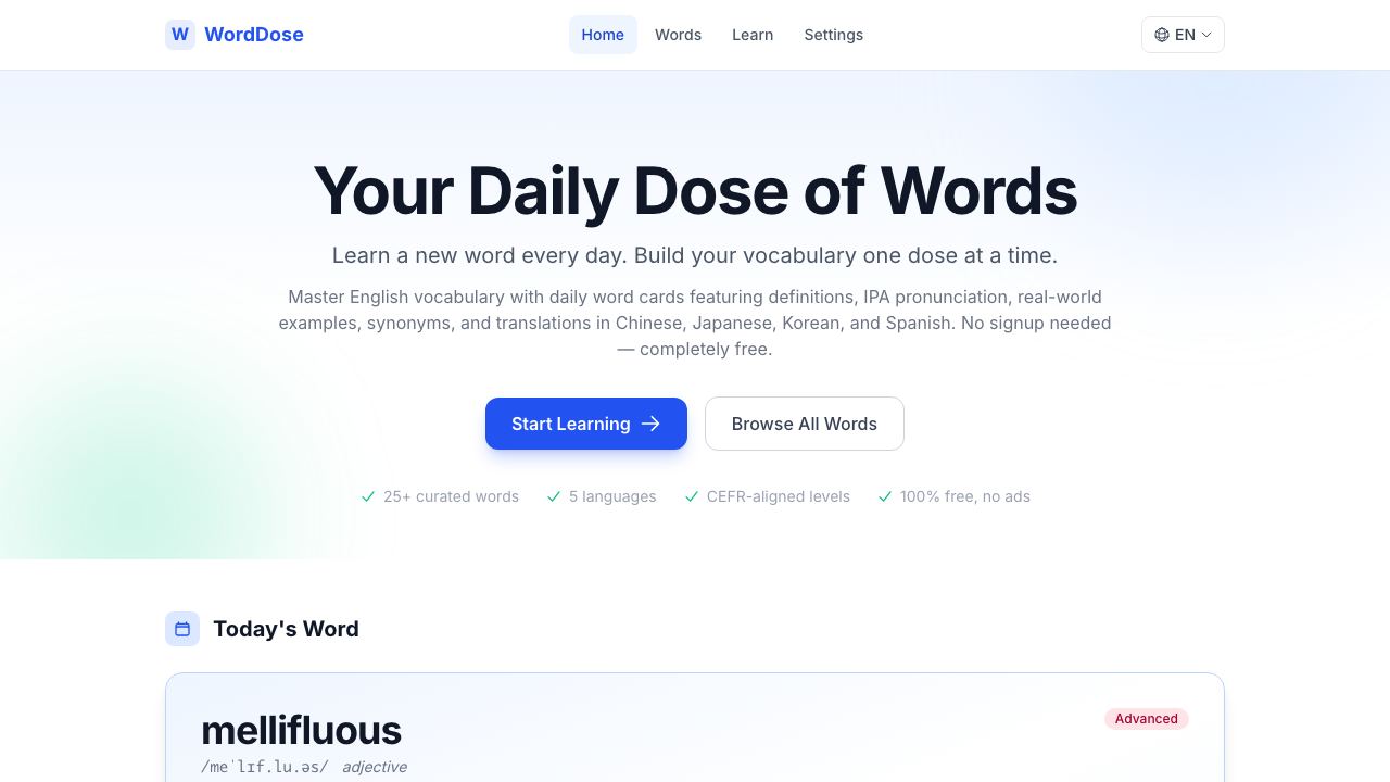 Word Dose German 网站截图