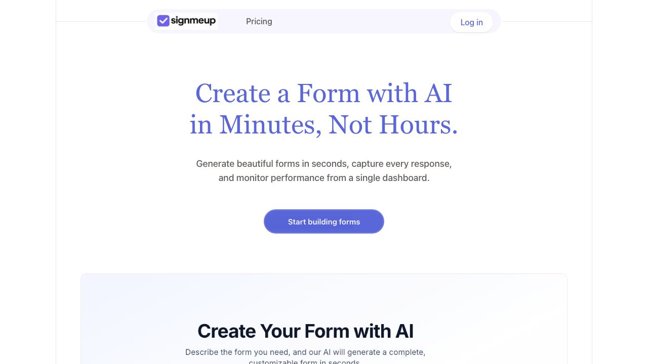 Signmeup.ai 网站截图