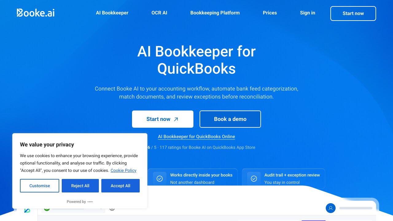 Booke AI website screenshot