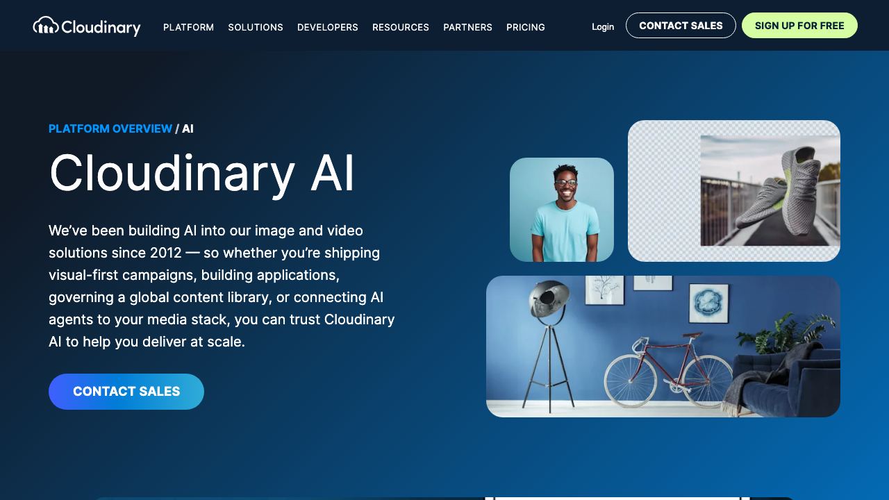 Cloudinary AI 网站截图