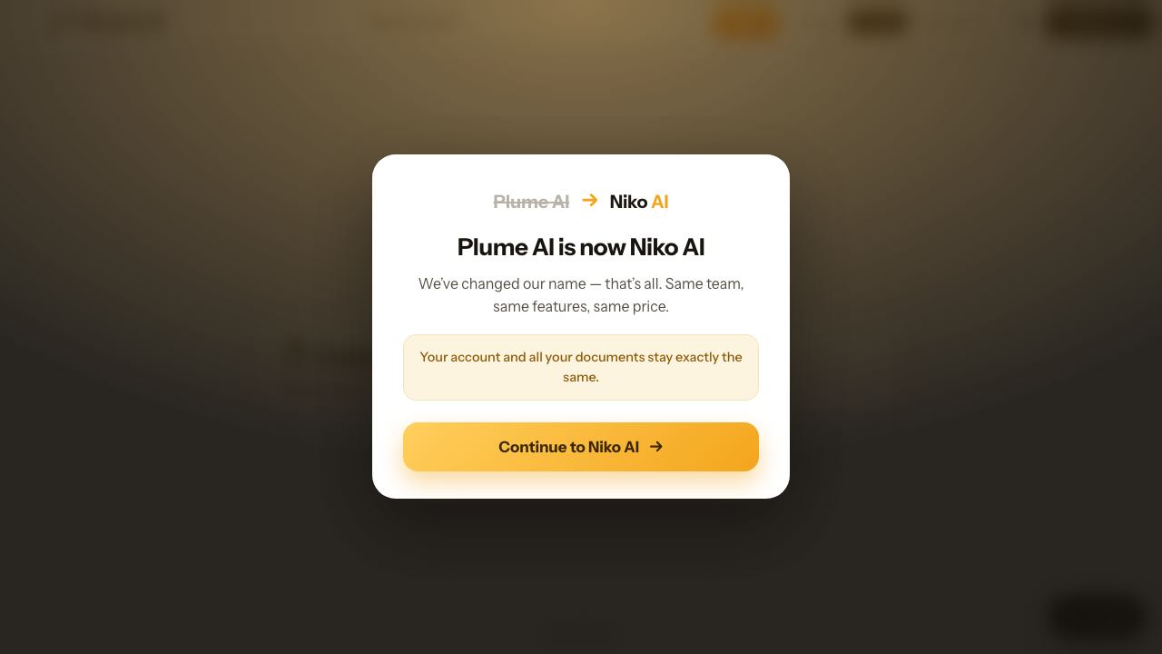 Plume AI 网站截图