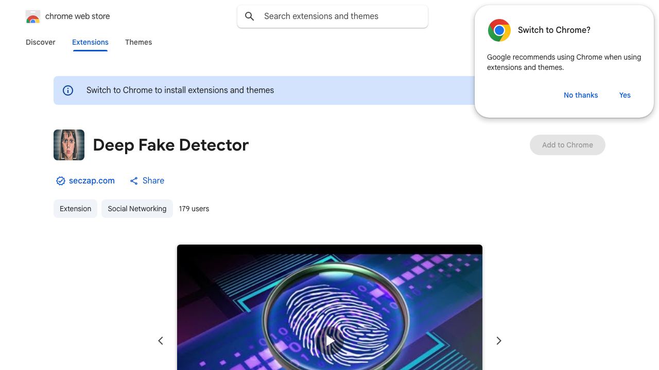 Deep Fake Detector 网站截图