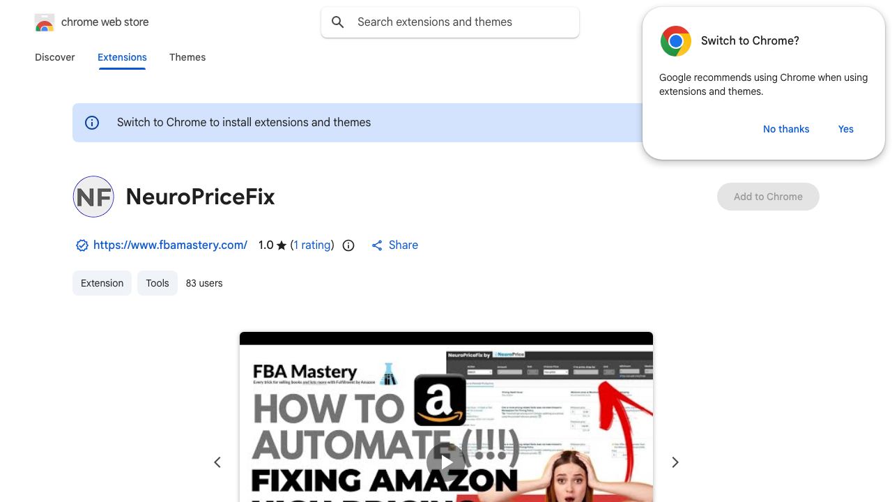 NeuroPriceFix 网站截图