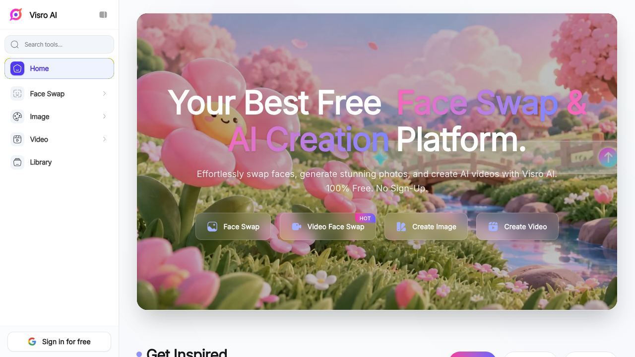 Visro AI 网站截图