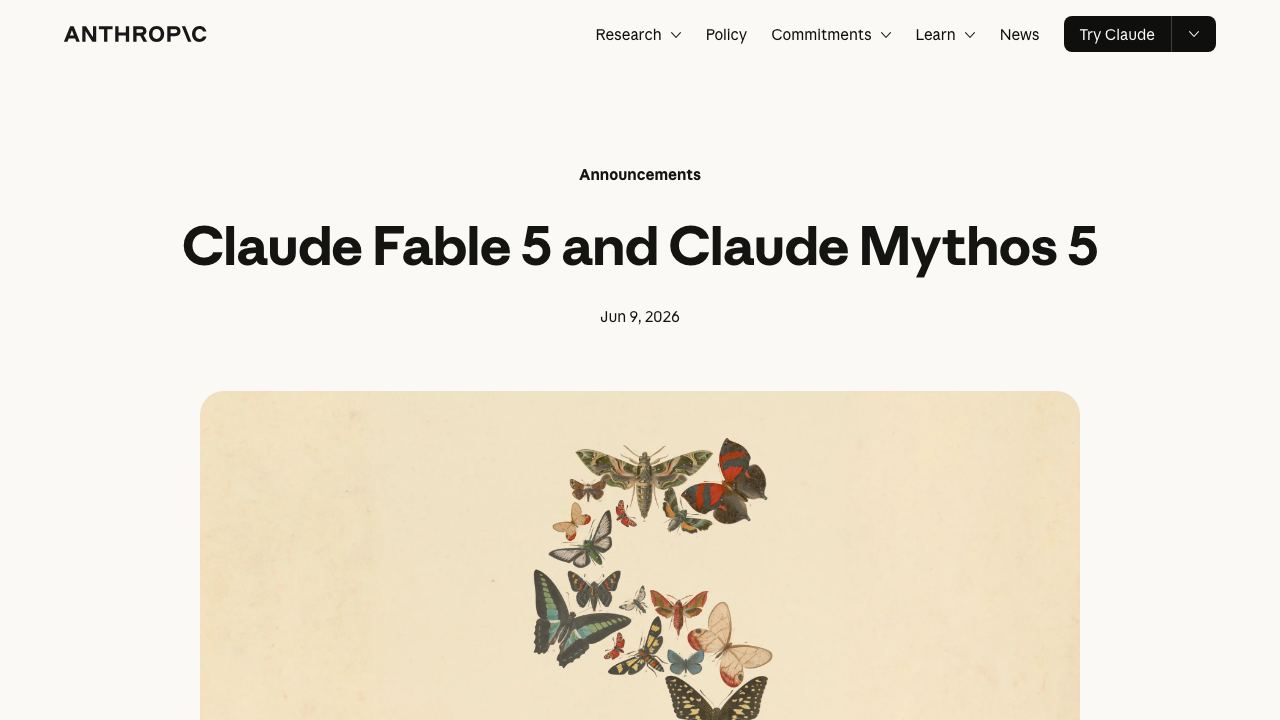 Claude Fable 5 website screenshot