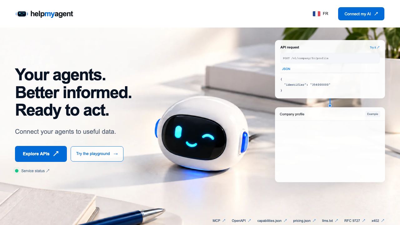 HelpMyAgent 网站截图