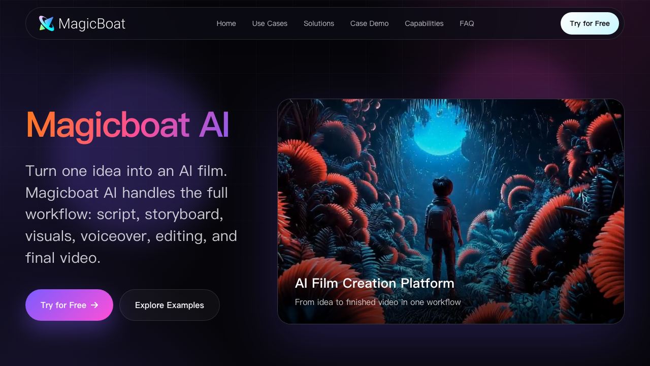 Magicboat AI website screenshot