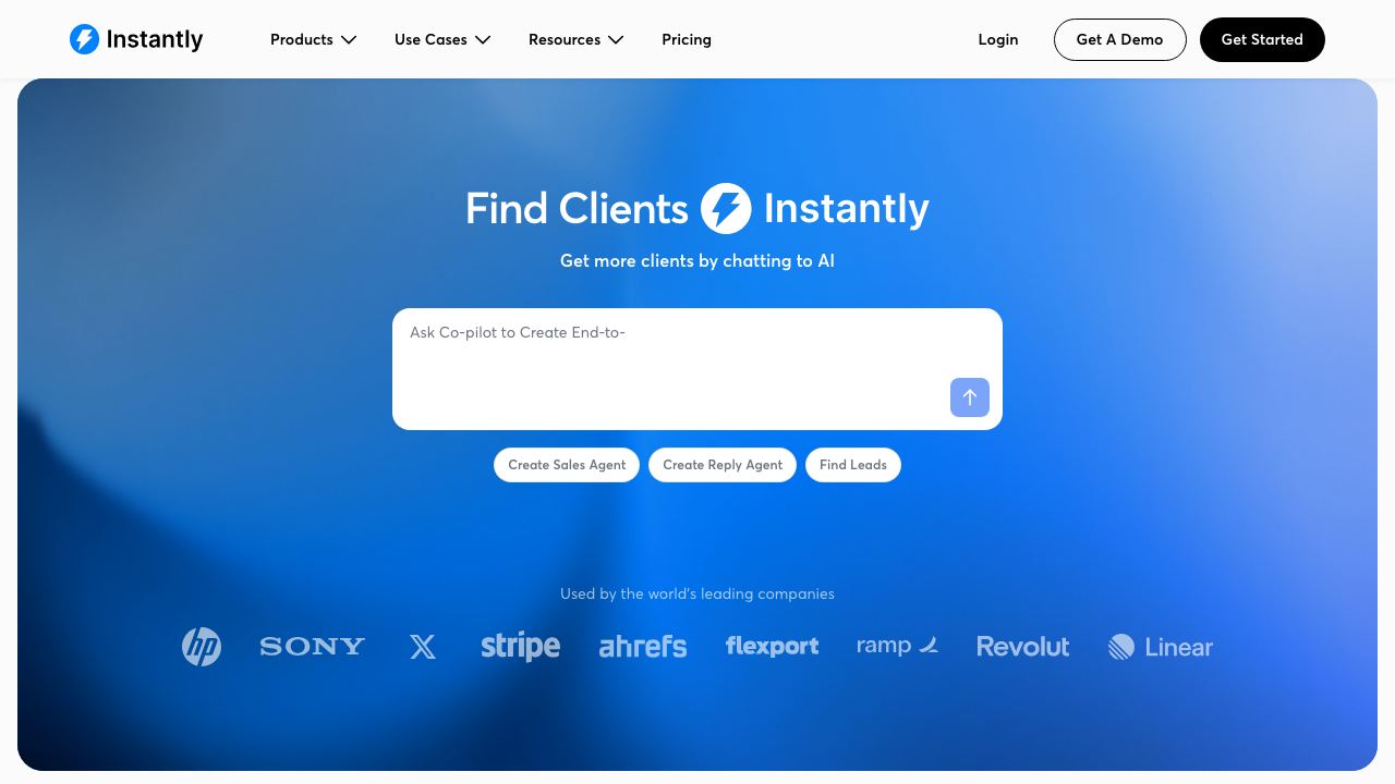 Instantly 网站截图