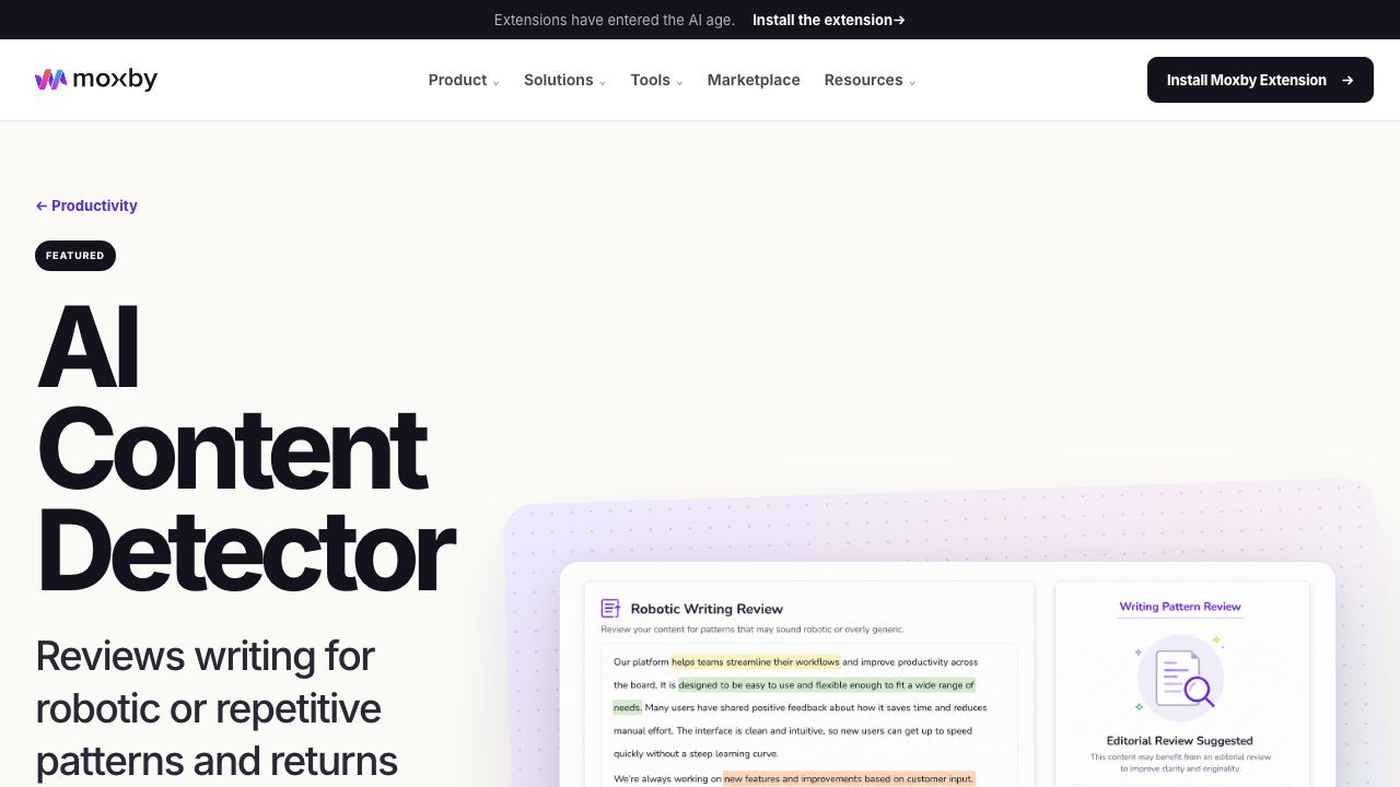 AI Detector by ContentDetector.AI 网站截图