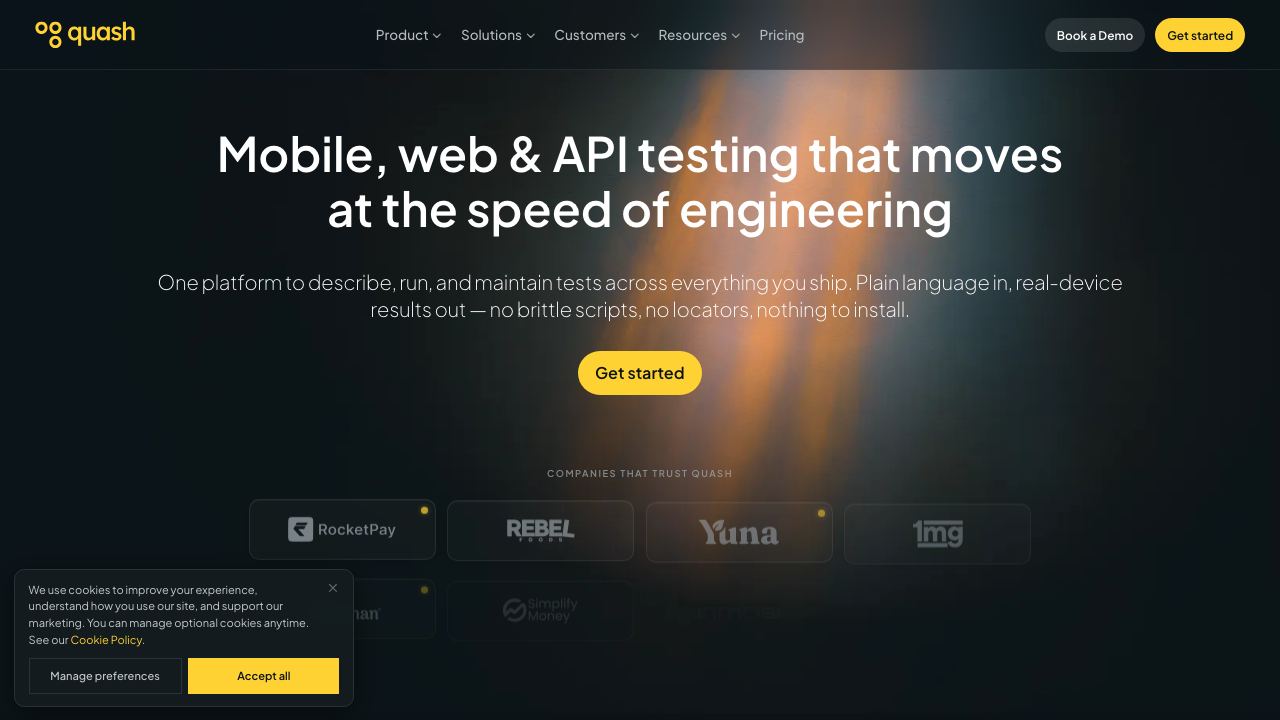 Quash website screenshot