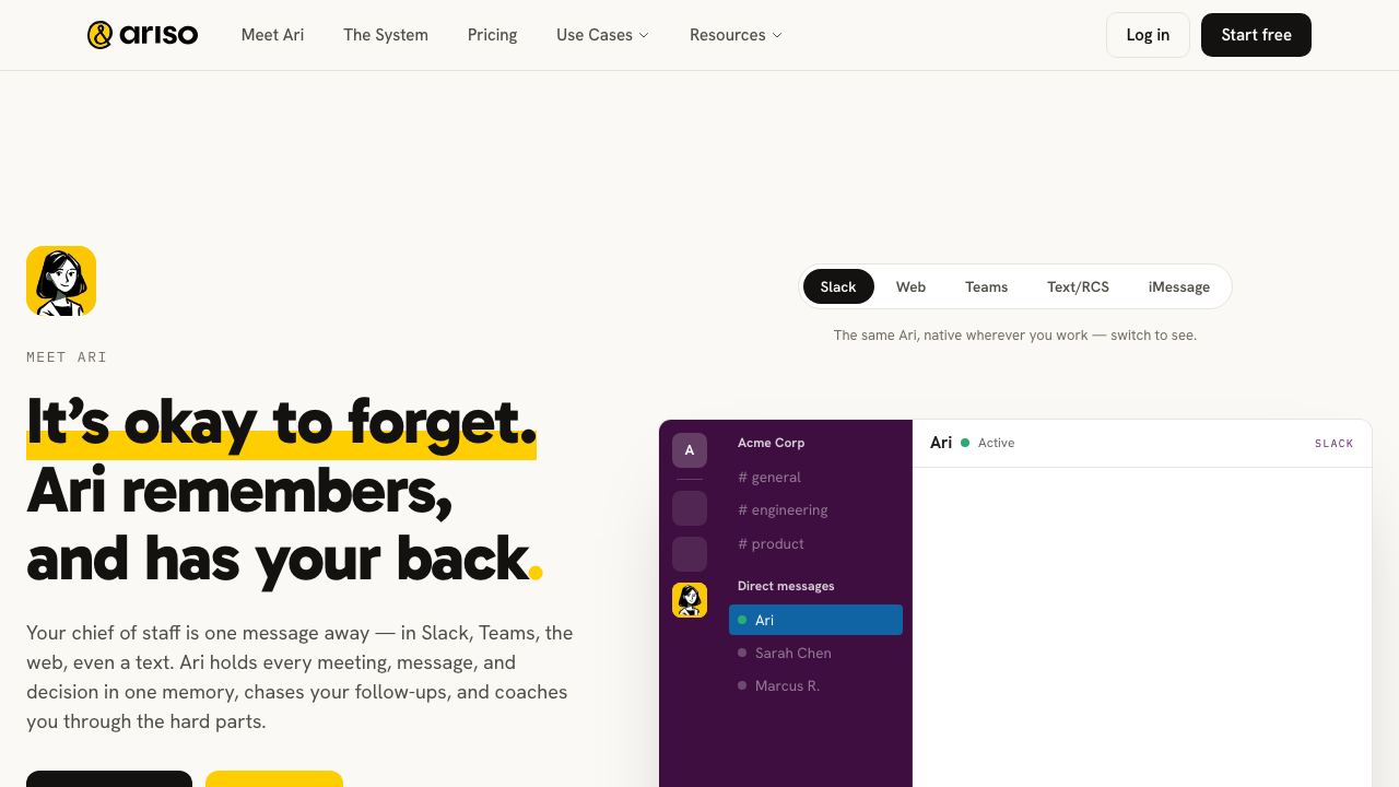 Ari by Ariso website screenshot