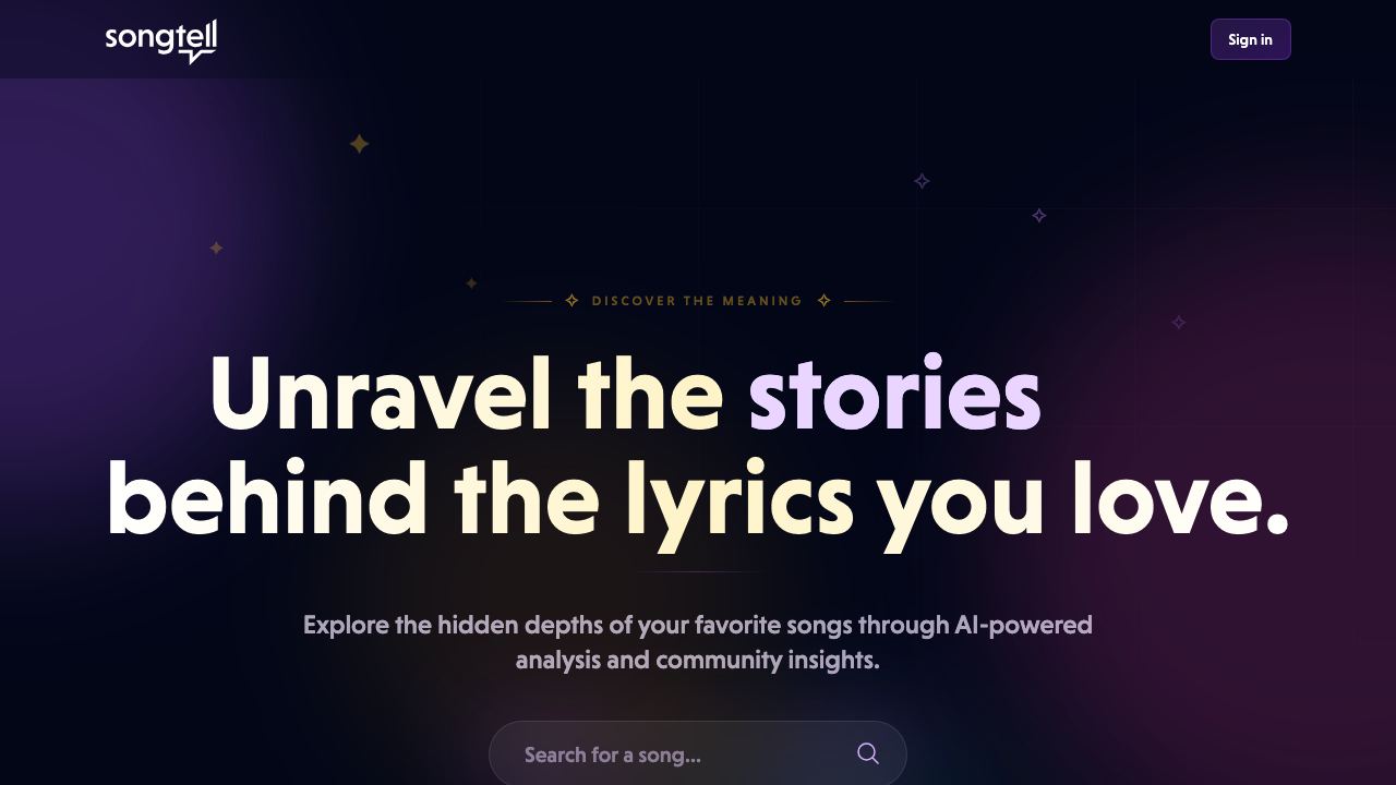 Songtell 网站截图