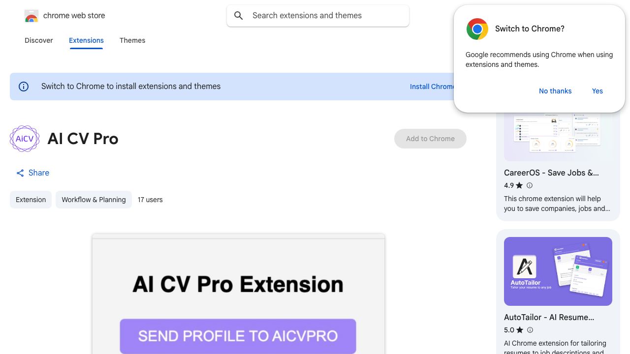 AI CV Pro 网站截图
