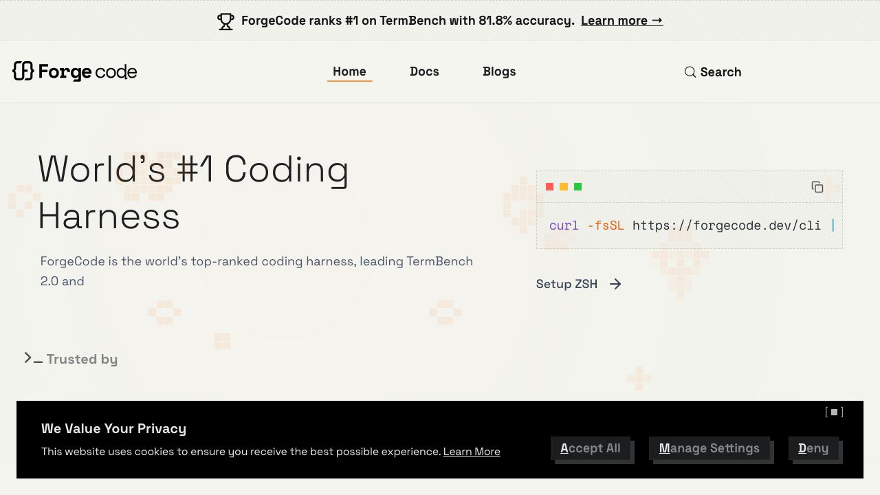 Forge Code website screenshot