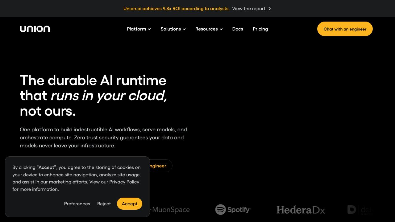 Union Cloud website screenshot
