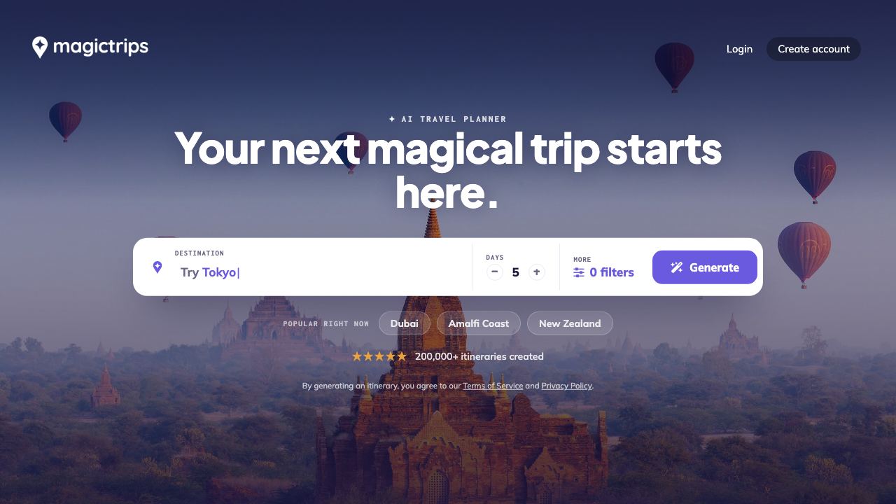 MagicTrips website screenshot