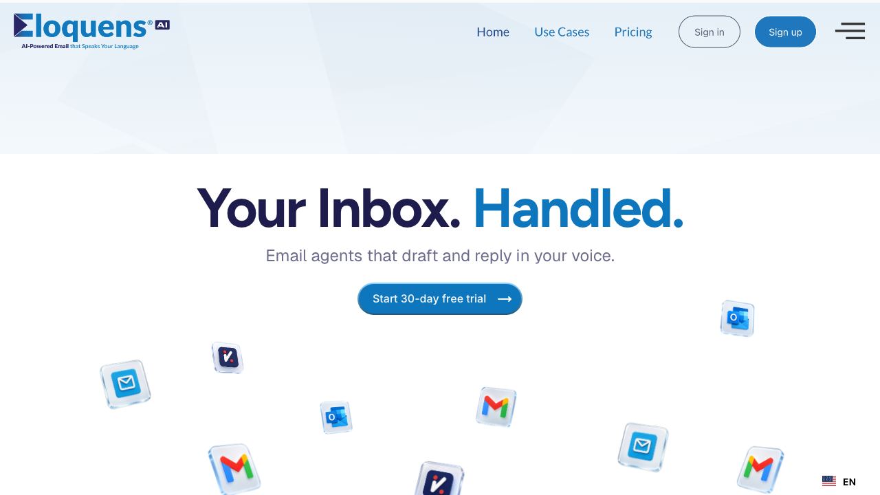 Eloquens AI website screenshot