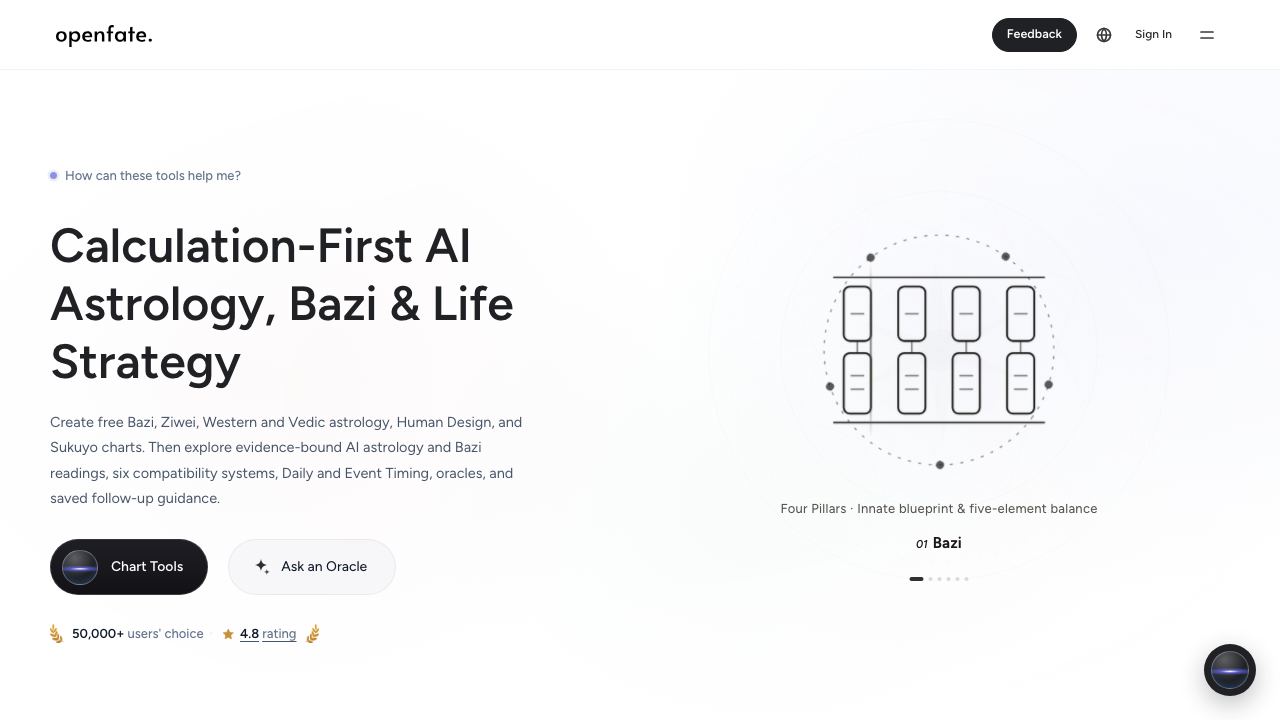 OpenFate AI 网站截图