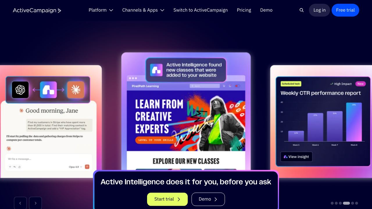 ActiveCampaign AI 网站截图