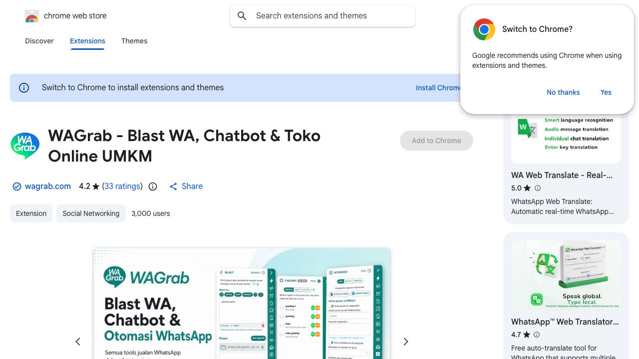WAGrab - WhatsApp Marketing Selling Tools 网站截图