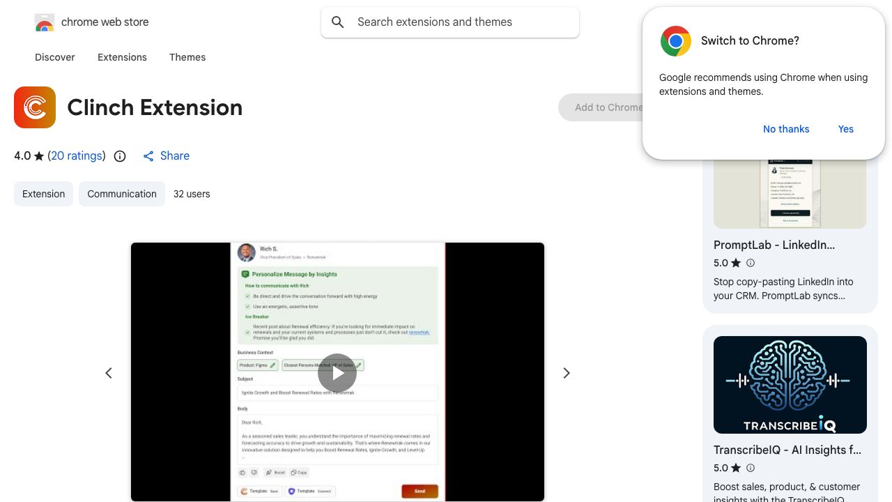 Clinch Extension 网站截图
