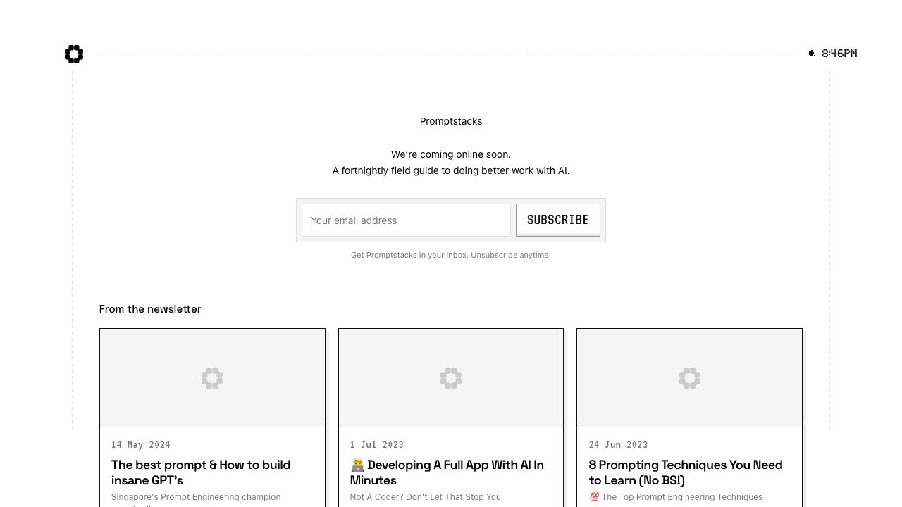 PromptStacks 网站截图